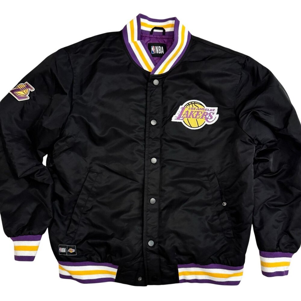 LA Lakers NBA Satin Jacket Black Purple‎ Medium
